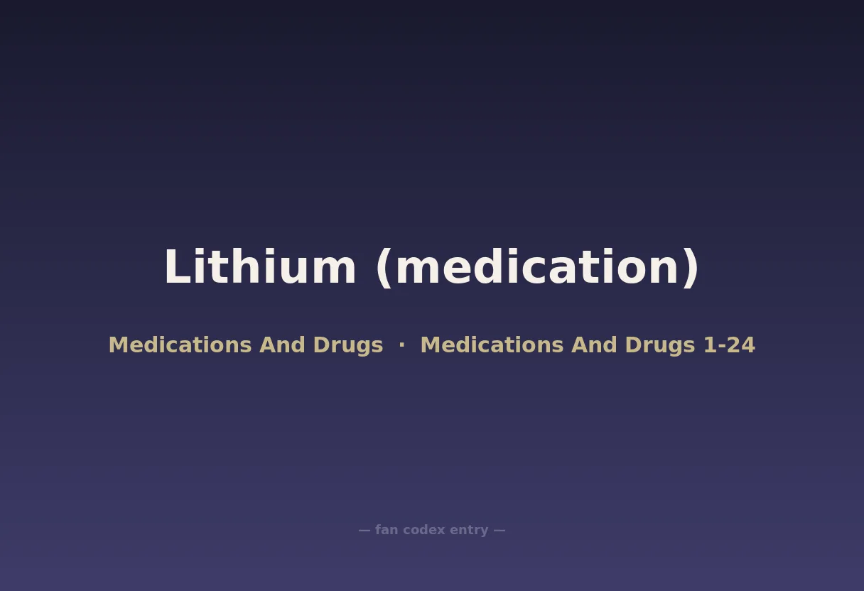 Lithium (medication)